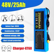 New Li-ion Battery Pack 48v 25Ah 13S3P BMS XT60 54.6A NEW DE for E Bike A