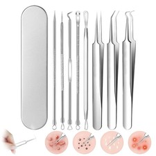 Herramientas para eliminar puntos negros con lupa de 15x y estuche met lico