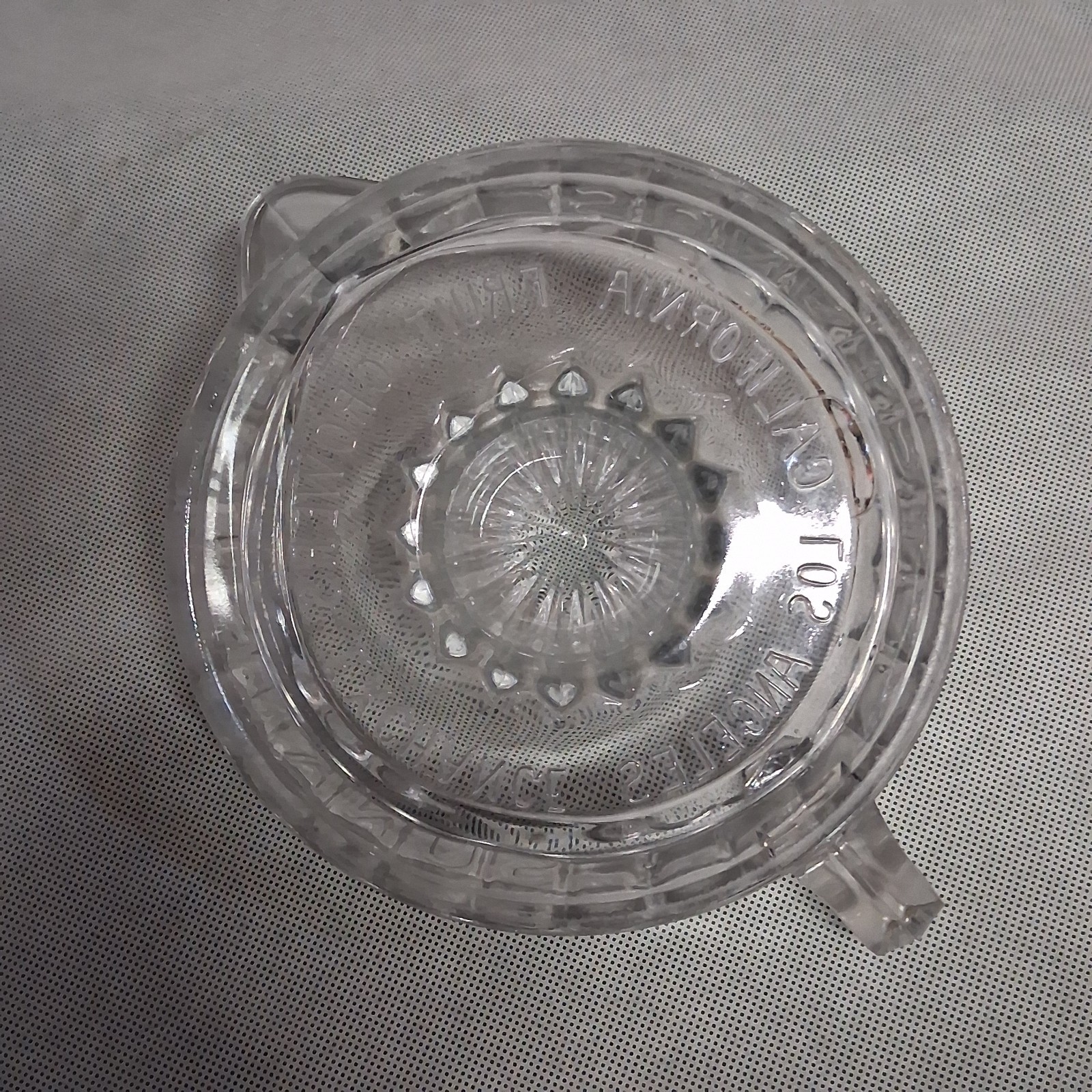 Sunkist Embossed Orange Juicer Clear Glass California Fruit Growers Exchange