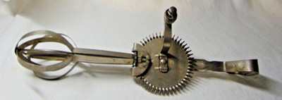 Vintage/Antique Ladd Aluminum Eggbeater; Patent 7/2/1908; United Royalties Corp