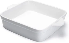 8x8 inch Square Porcelain Baking Dish with Double Handles - Non-Stick Oven Ca...