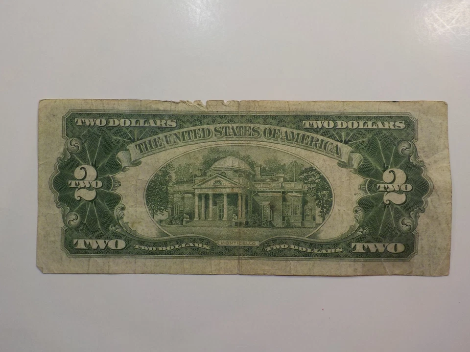 Currency Note 1953 2 Dollar Bill Paper Money Red Seal United States American - Image 2 of 2
