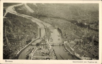 Postcard Hanseatic City of Bremen, general view from aircraft - 5045750