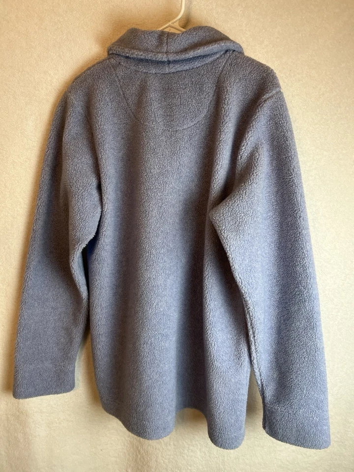 Denim & Co Blazer Chaqueta Azul Cárdigan Suéter Sherpa Mujer’s L Azul Botones Foto 3 de 3