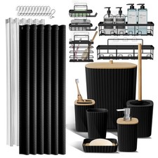 Bathroom Accessories Set 25PC White Shower Caddy Toilet Brush Soap Dispenser