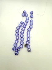 Light Purple 13mm Lampwork Silver Foil Strand of 12 Beads