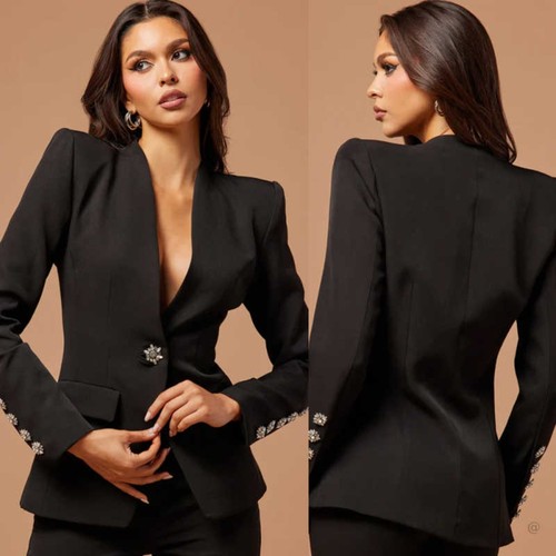 Damen Anzug Einreihige Jacke Elegant Formell Vieseitig Business Hochzeit - 第 1/9 張圖片