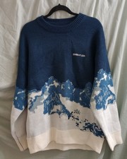 Serbiaflods Sweater Blue Mountain Gorpcore Streetwear Men's Size Medium