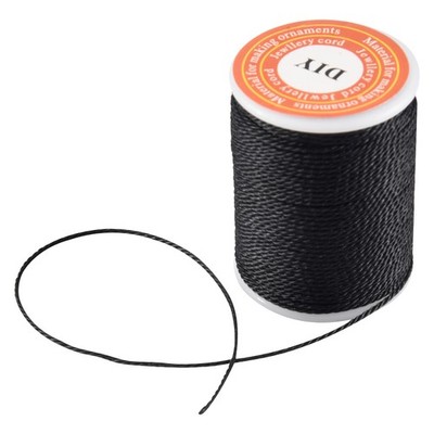 Rolle Schwarz Gewachste Baumwolle Halskette Perlen Kordel Schnur 1mm HEISS T8E87556