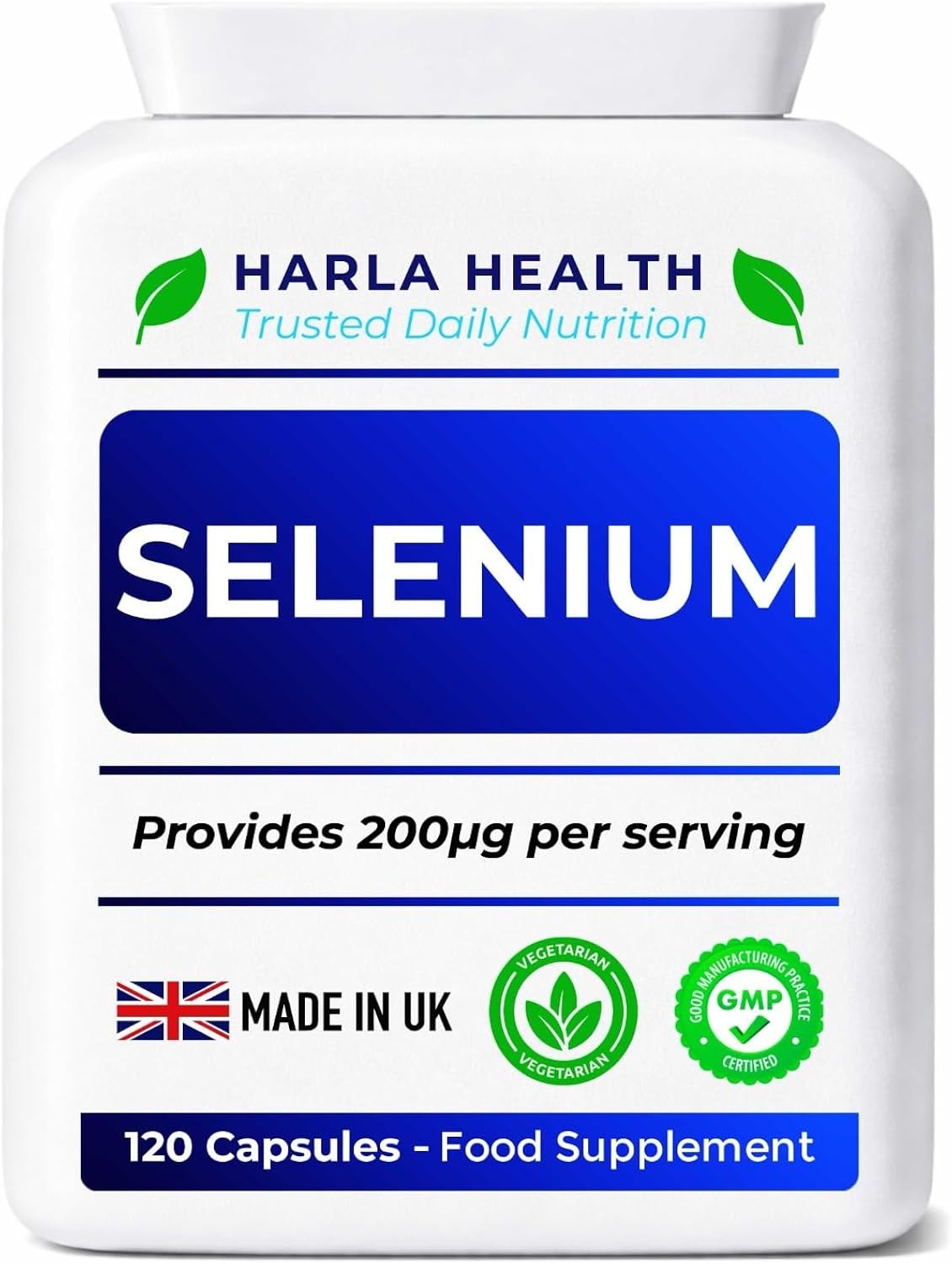 Selenium 200µg – 120 Vegan Capsules, 4-Month Supply | Immune, Thyroid &