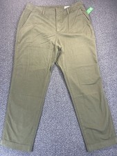 Gap Downtown Khaki Pants Women's Size 12 Green High Rise Stretch Cotton Blend