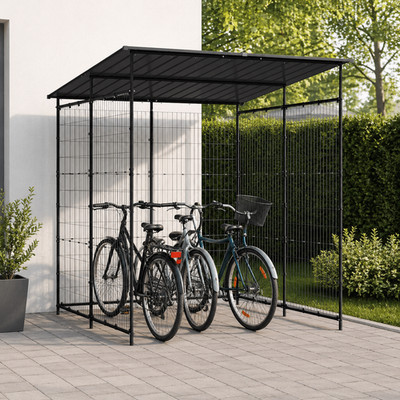 Fahrradschuppen Stahl Metall Garten Bikebox Geräteschuppen Wetterfest Groß