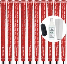 Golf Pride Tour Wrap 2G Red Golf Grips Standard Size - Set of 10 with Grip Kit 
