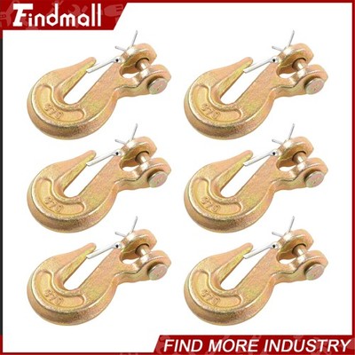 Findmall 6 Pcs 5/16'' G70 Clevis Slip Hooks 18800lbs Capacity  with Safety Latch