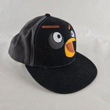 Angry Birds Mens Snapback Hat Black Gray Adjustable Embroidered Logo Rovio 2013