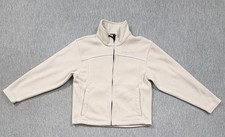 Spyder Fleece Jacket Youth Large Beige Full Zip Softshell Ski Outdoor Logo