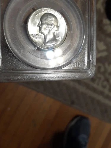 1954 WASHINGTON SILVER QUARTER PCGS MS65 CLASSIC BLUE LABEL Beautiful Cameo