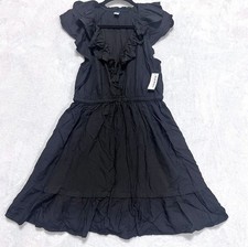 Old Navy Womens Black Ruffle Dress M NWT Tiered Flowy Pockets Boho