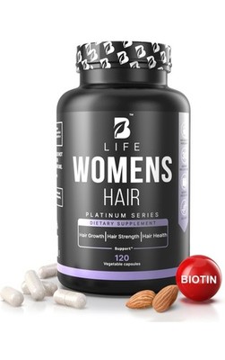 B Life Womens Hair Growth Supplement Vitamin Complex Biotin Folate