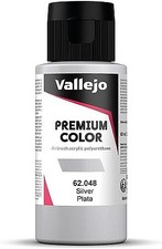 Vallejo Metallic Silver Premium 60ml Bottle - Hobby and Model Acrylic Paint