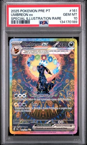 2025 POKEMON PORTUGUESE PRE PT-PRISMATIC EVOLUTIONS #161 UMBREON EX PSA 10