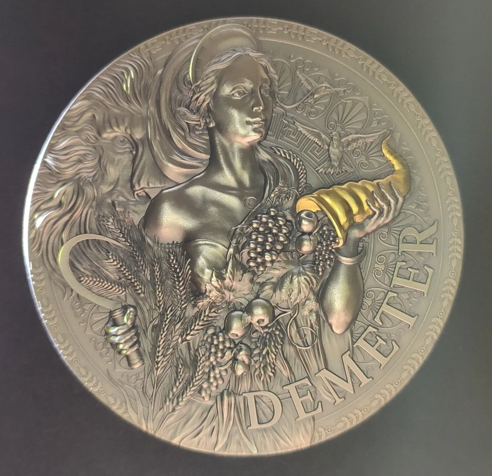 The Great Greek Mythology Demeter 2 Oz Silber Münze 2023 Mythologie - Bild 3 von 4