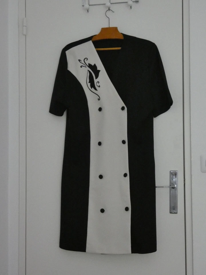 BOUTONNéE HABILLéE BRODéE Robe chemisier Femme Taille 46 XL Bleu marine Blanche - Photo 1/4