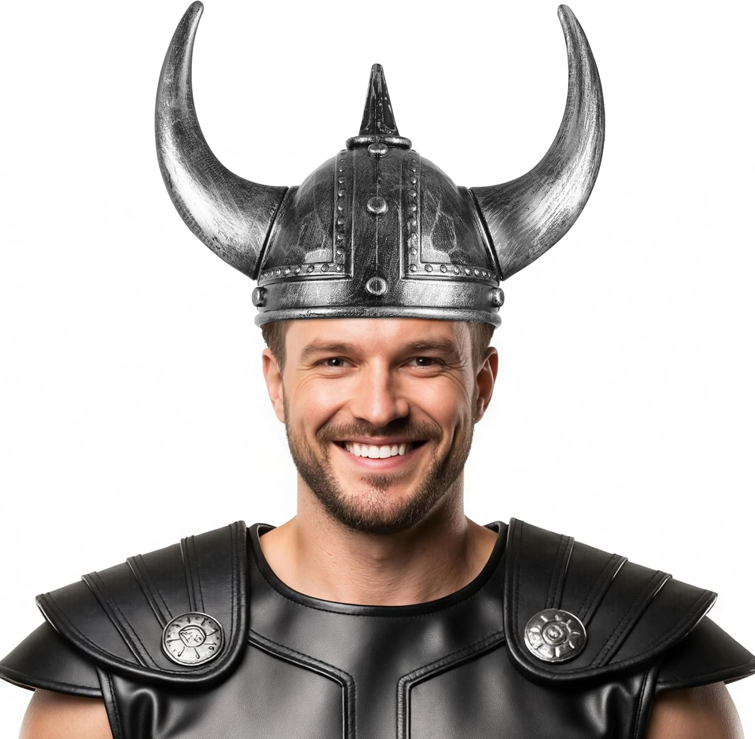 Viking Helmet with Horns for Adult, Medieval Viking Costume 