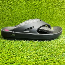 Oofos OOriginal Mens Size 8 Womens 10 Black Walking Recovery Flip Flop Sandals