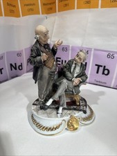 Original Vintage Capodimonte Lamp - Two Gentlemen