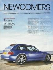 BMW M COUPE & M ROADSTER original 2001 UK magazine launch feature cutting