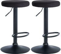 2Er Set Barhocker Ponte Samt Schwarz Schwarz