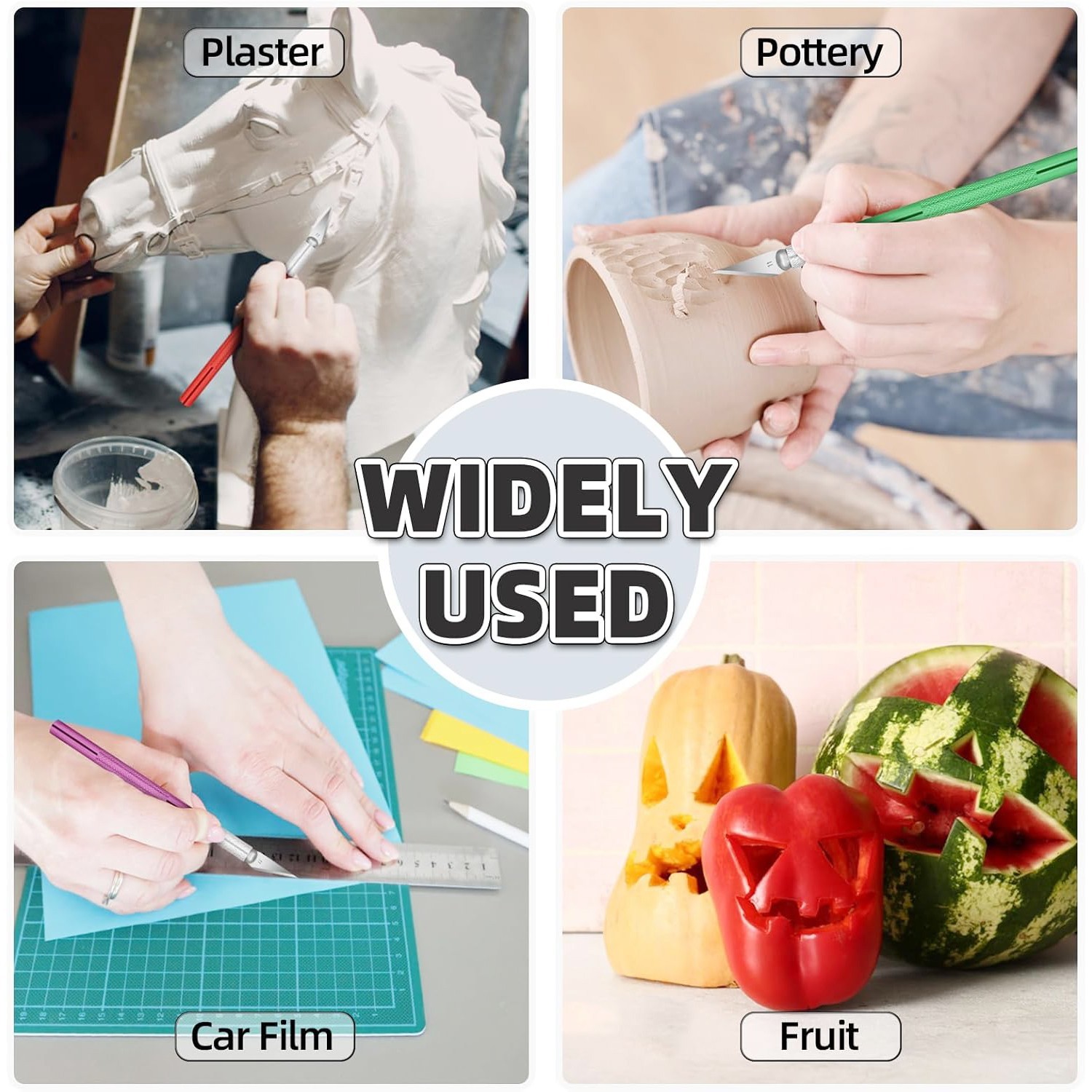 55 Pack Exacto Knife Set 5 Craft Knives + 50 Blades #11 for Art & DIY by EGYPAMI