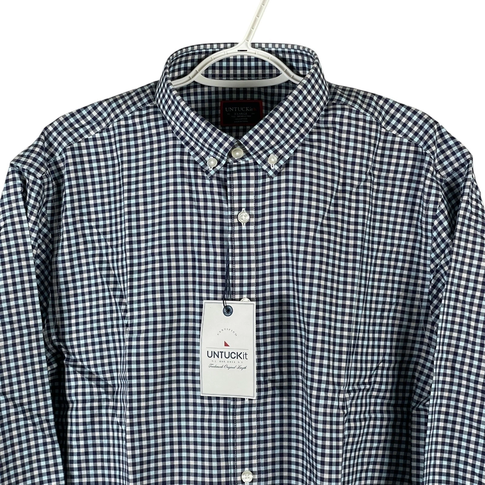 UNTUCKit Marquette Button Down Shirt Wrinkle Free Mens 2XLT Blue Check Cotton
Opens in a new window