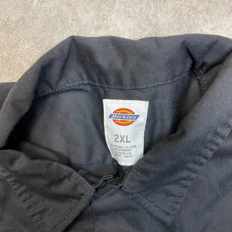 Dickies Shirt Mens Y2K Short Sleeve Button Up Workwear Top, Black, 2XL image 8