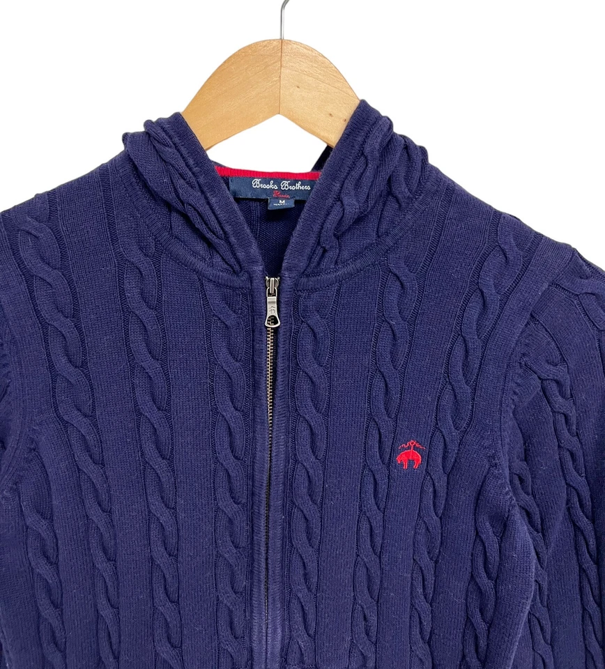 Suéter Brooks Brothers polar para niña manga larga azul marino acanalado cremallera talla M Foto 2 de 4