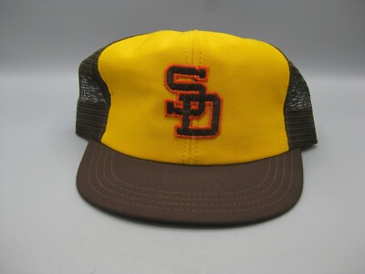 Vtg 70's-80's San Diego Padres MLB Par Cap Snapback Trucker Mesh Hat NOS! Unused