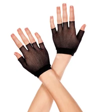 sexy MUSIC LEGS short 80'S PUNK netted WRIST length FISHNET fingerless GLOVES