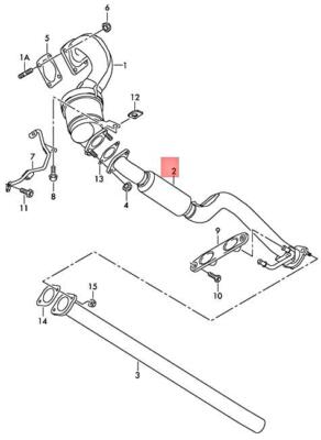 VW BEETLE CABRIO CABRIOLET BETTLE EOS EXHAUST PIPE FRONT 1K0254307Q NO DUTIES