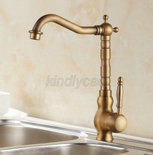 Antique Brass Kitchen Basin Sink Mixer Taps Swivel Spout Faucets Ksf012