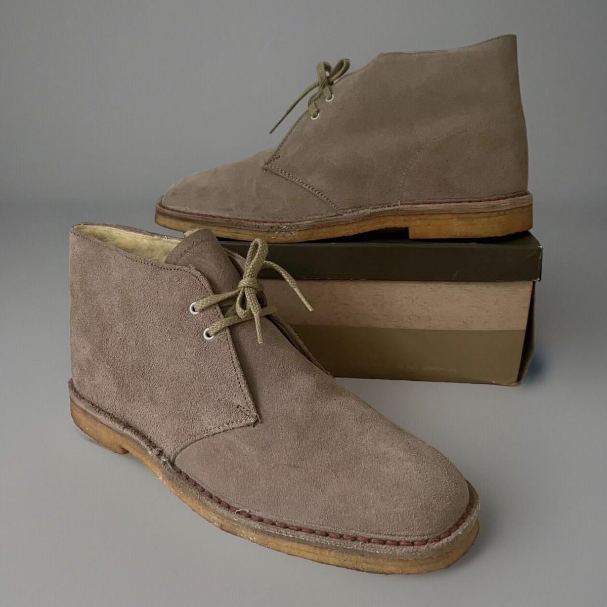 Toms Men\'s Tan Canvas Chukka Boots with Brown Accents TOMS Chukka Waterproof Brown Leather Lace-Up MENS BOOTS SIZE  main image 2
