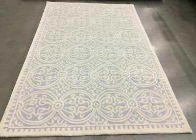 LIGHT BLUE / IVORY 5' X 8' Broken Thread Rug, Reduced Price 1172653660 CAM123A-5
