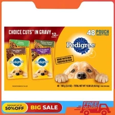 Pedigree Choice Cuts In Gravy Wet Dog Food Variety Pack, 3.5 Oz Pouches ,48 Pack