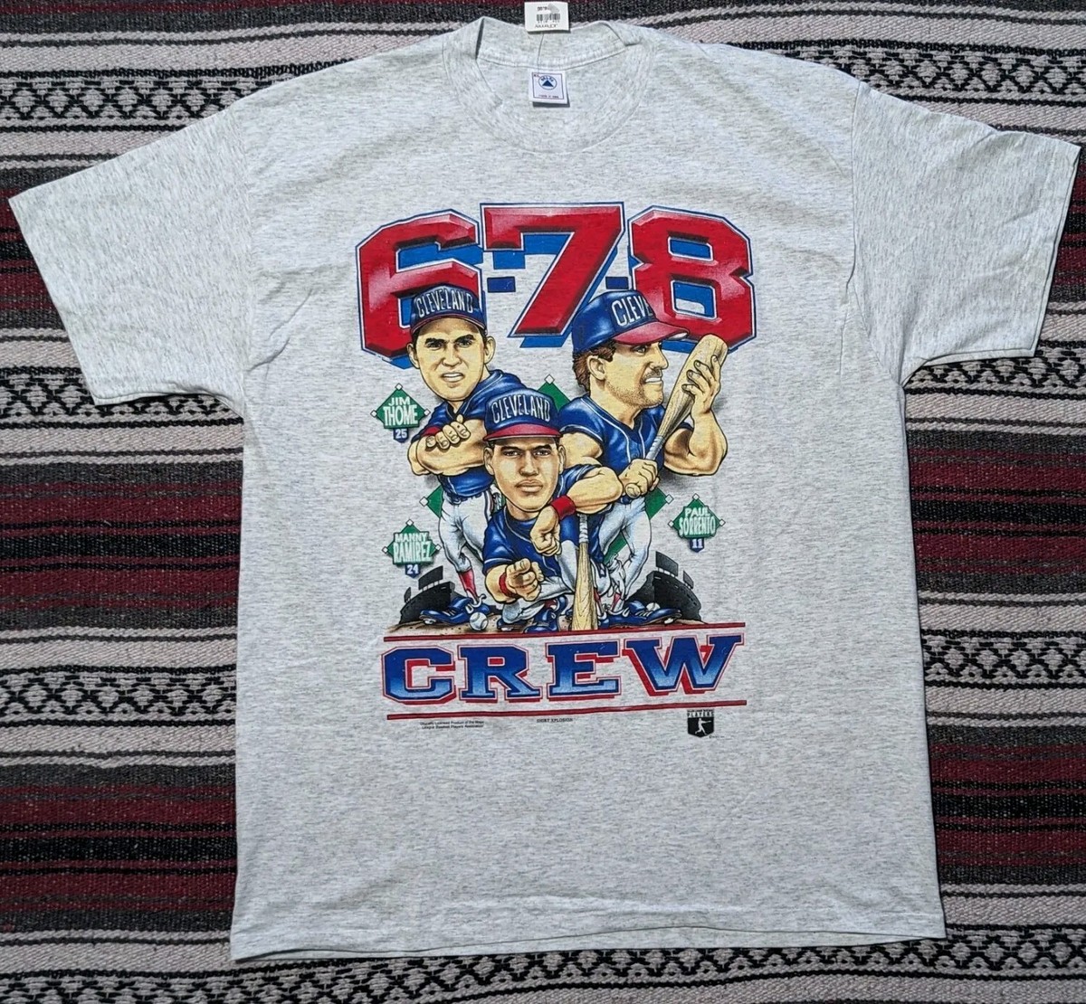 Vintage Cleveland Indians 6-7-8 Crew Cartoon Caricature T-Shirt 