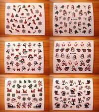 CHRISTMAS 3D Nail Art Stickers Cats Red Black Silver Glitter