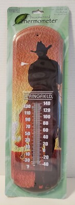 Springfield Wild West Metal 17'' Thermometer Cowboy Western Theme