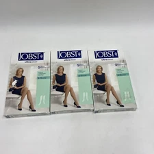 Lot 3 Jobst Ultra Sheer Support Women Compression Knee Silky Beige 8-15 mmHg M