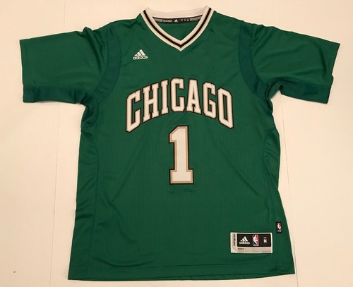 RARE Authentic Derrick Rose Chicago Bulls St Patricks Day Swingman Green Jersey - 第 1/3 張圖片