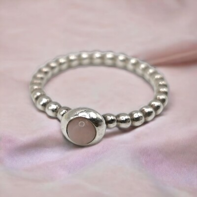 RETIRED Pandora Sterling Silver Pink Opal Cabochon My Desire