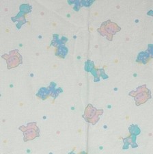 Vintage Honors Baby Receiving Blanket Animals Giraffe Pastel White Zebra Pig